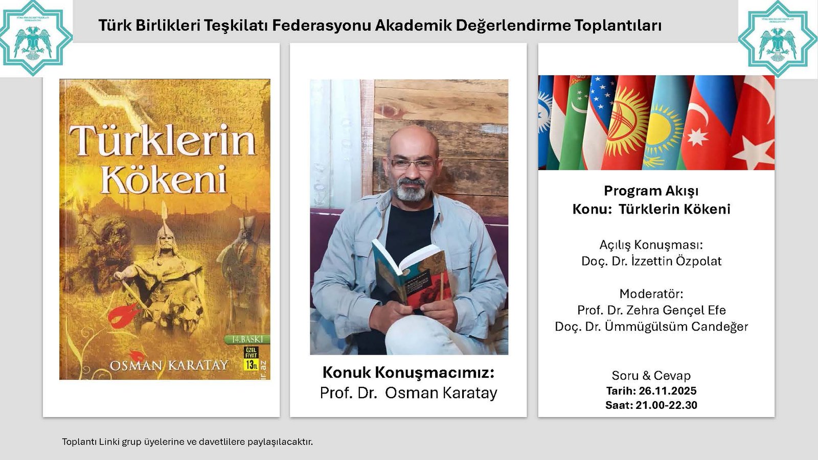 Akademik Değerlendirme Toplantısı: Türklerin Kökeni